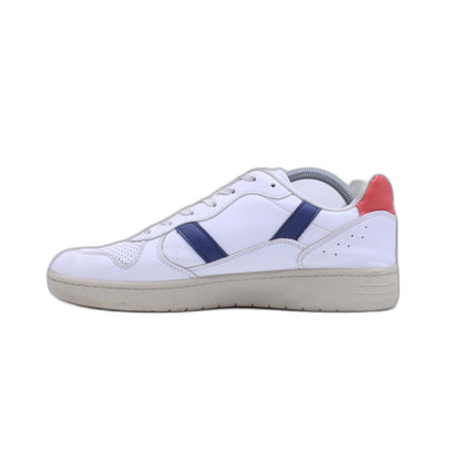 Casual Leather Shoes Sneakers Off White Navy Red