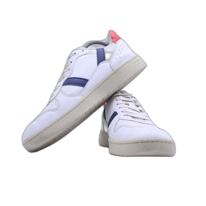 Casual Leather Shoes Sneakers Off White Navy Red