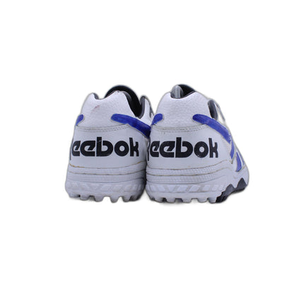 Vintage 90's Baby Reebok Satellite Lo IV white Turquoise Blue leather shoes.