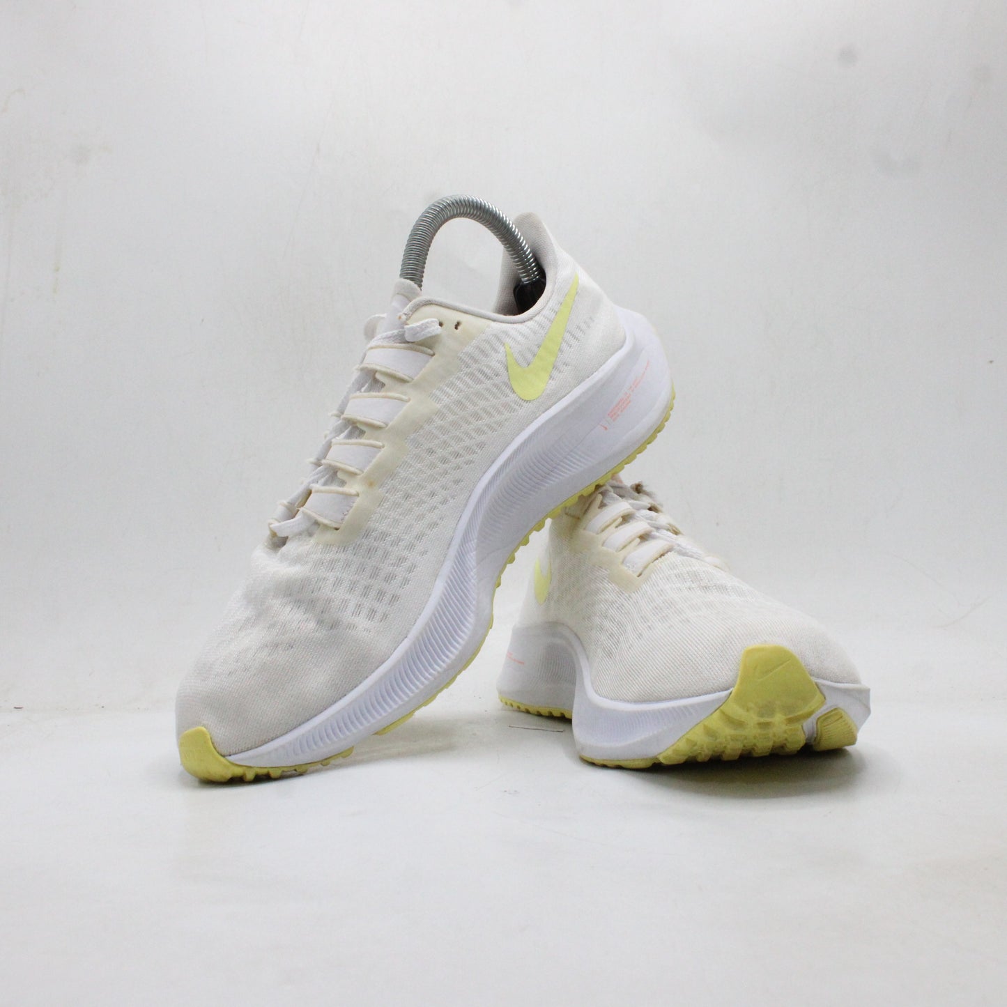 Nike Air Zoom Pegasus White Yellow Logo Athletic Running Shoes