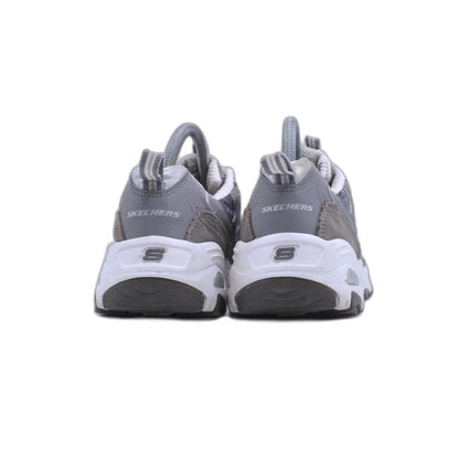 NEW Womens SKECHERS SPORT D'LITES ME TIME Grey LEATHER Shoes