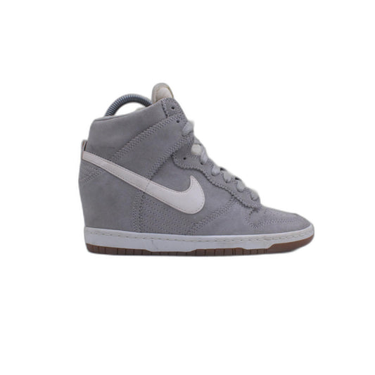 Nike Dunk Sky High 528899003 Womens Pale Gray/Sail Suede Wedge Shoe