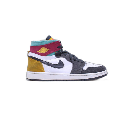 Nike Air Jordan 1 Zoom Air CMFT Multicolor Red Aqua Gold Sneaker