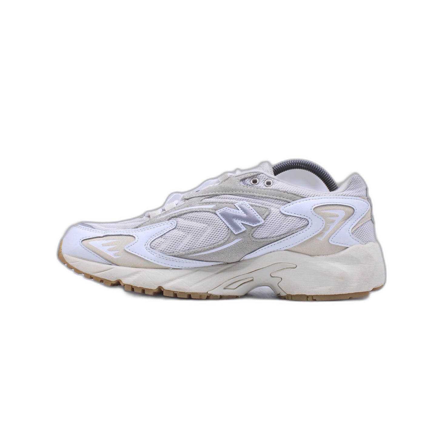 New Balance 725 Women White Metallic Silver Slate Grey Shoe