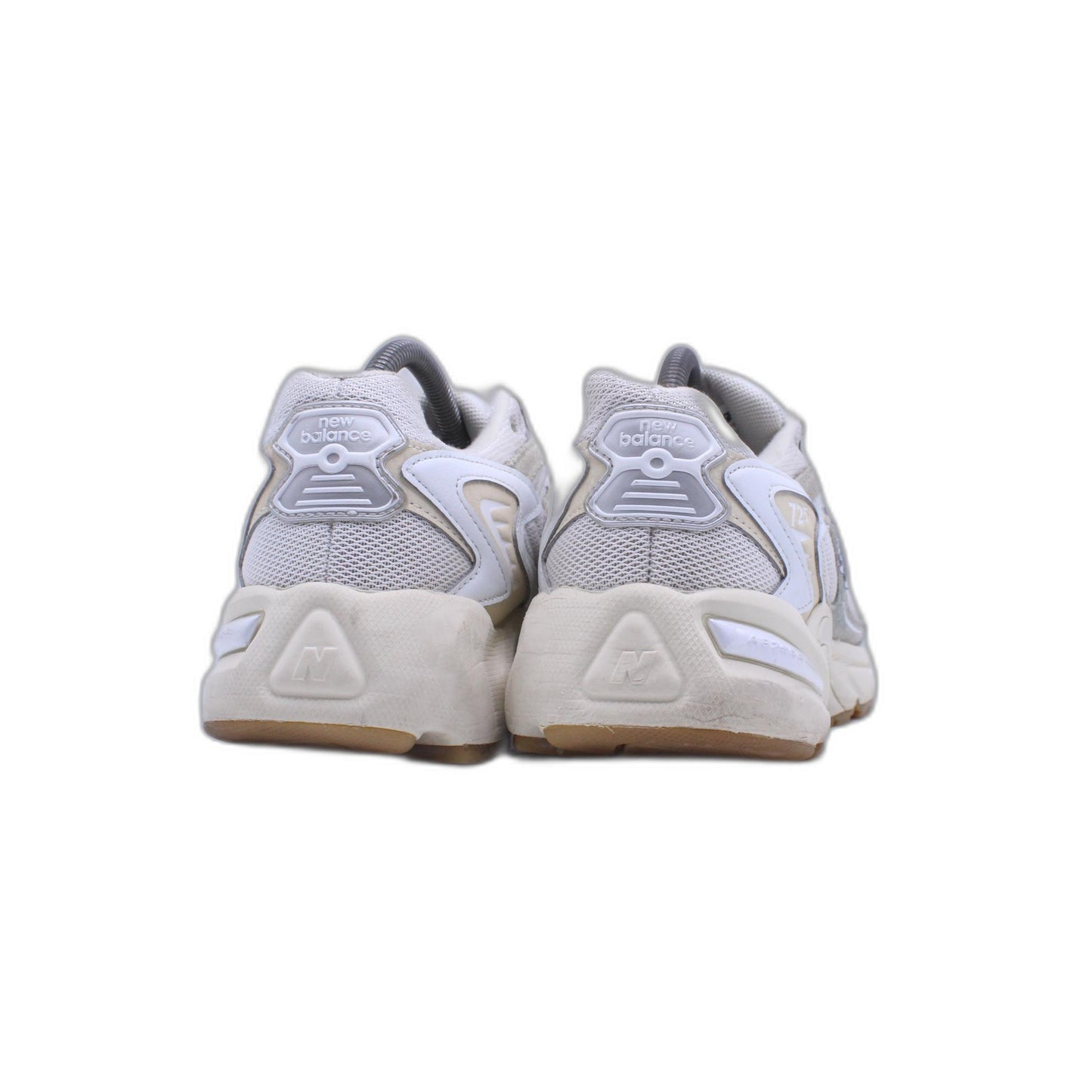 New Balance 725 Women White Metallic Silver Slate Grey Shoe