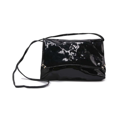 Loni Womens Cool Faux Patent Leather Cross-body Shoulder Bag 