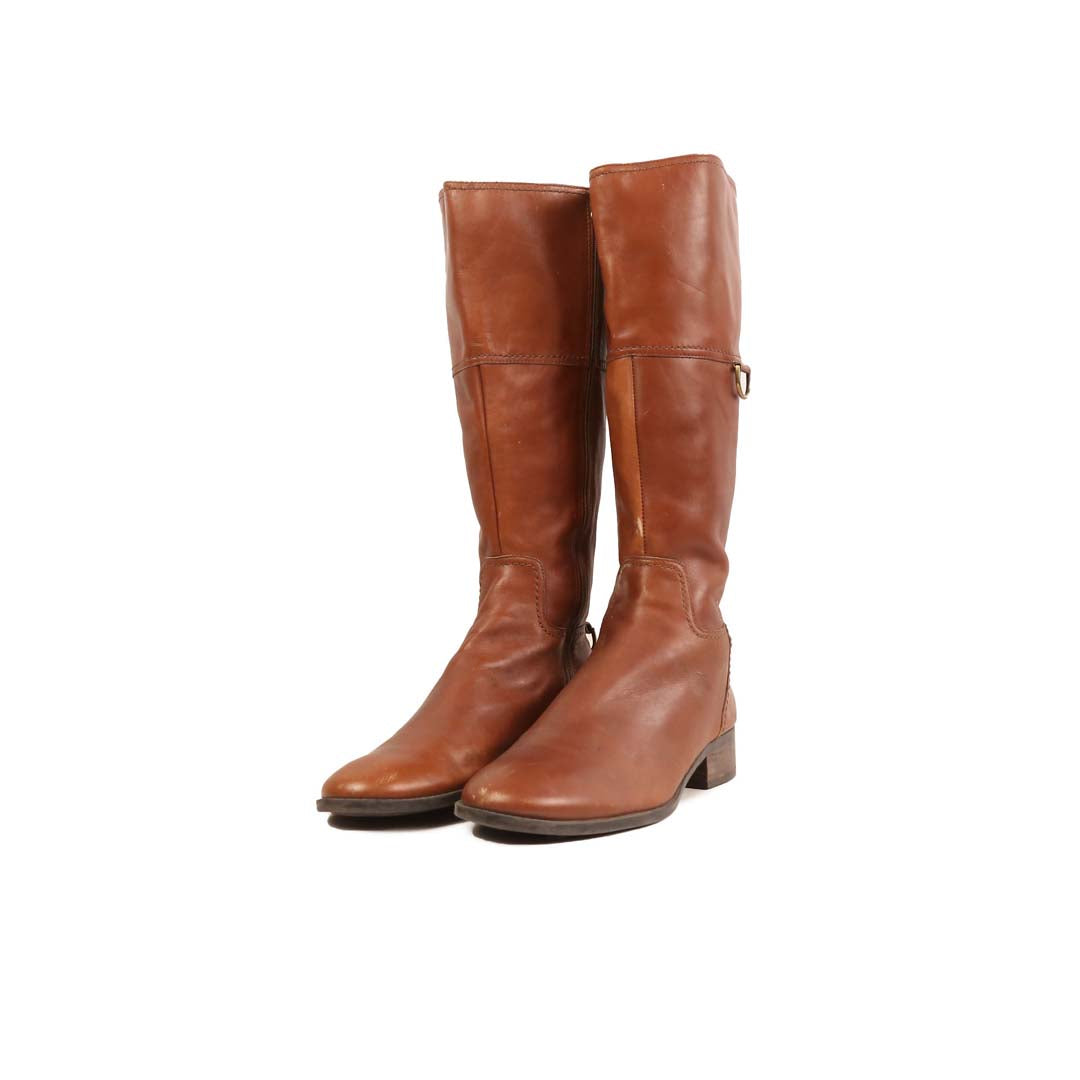 ETIENNE AIGNER BROWN LEATHER HIGH BOOTS SWAG KICKS